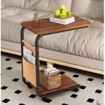C Shaped End Table snack Side Table Slide Under Couch Sofa small End Table Oval