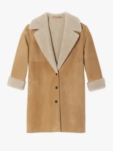 Nili Lotan Knee-Length Lenon Shearling Coat